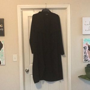 Maxi length black fashion nova trench style  jacket